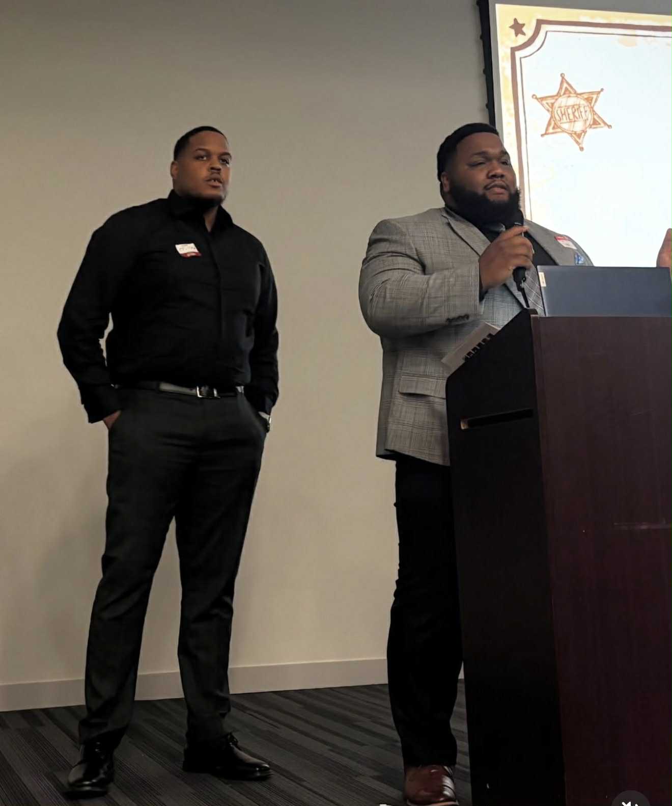 Ken and Andre Speaking at Community Event